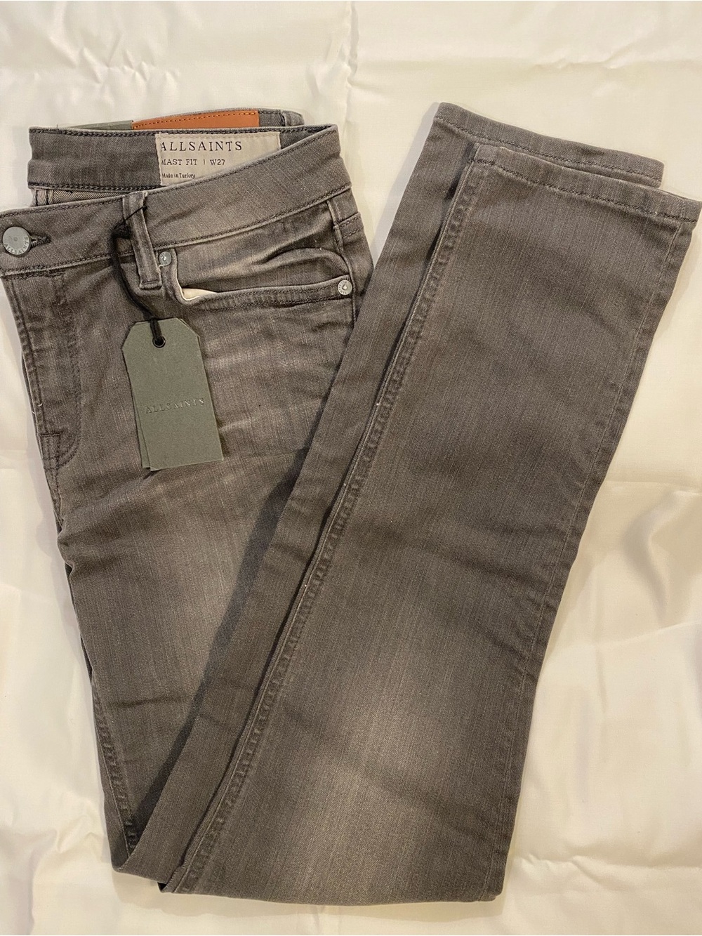 Nwt AllSaints womens Mast Grey Skinny Jeans 27